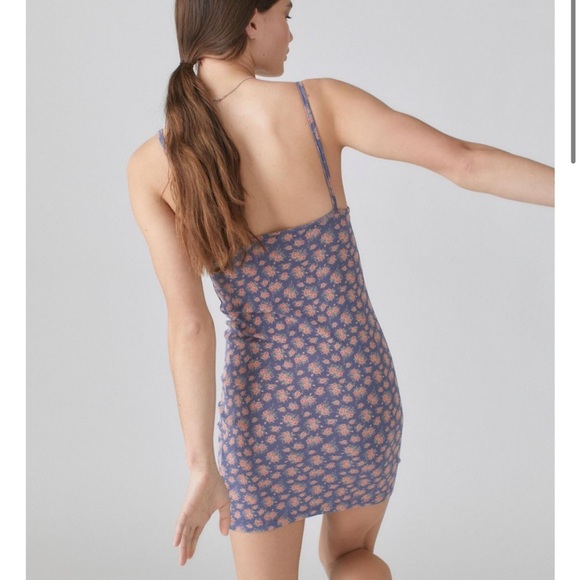 URBAN OUTFITTERS UO Orla Floral Mini Dress - NWT Size M Blue - Picture 3 of 6